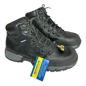 Michelin HydroEdge Sz 11M Steel Toe XHY866 Waterproof Lace Black Work Boot NWT